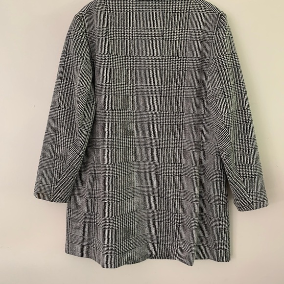 Kasper 18W Houndstooth-Plaid Longline Blazer Black/Vanilla Ice New no Tag - Picture 2 of 12